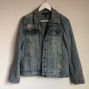 Distressed Light Blue Denim Jacket Forever 21